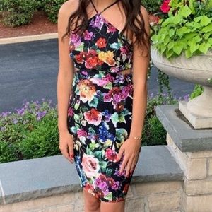 Aidan Mattox Floral Print Mini Dress